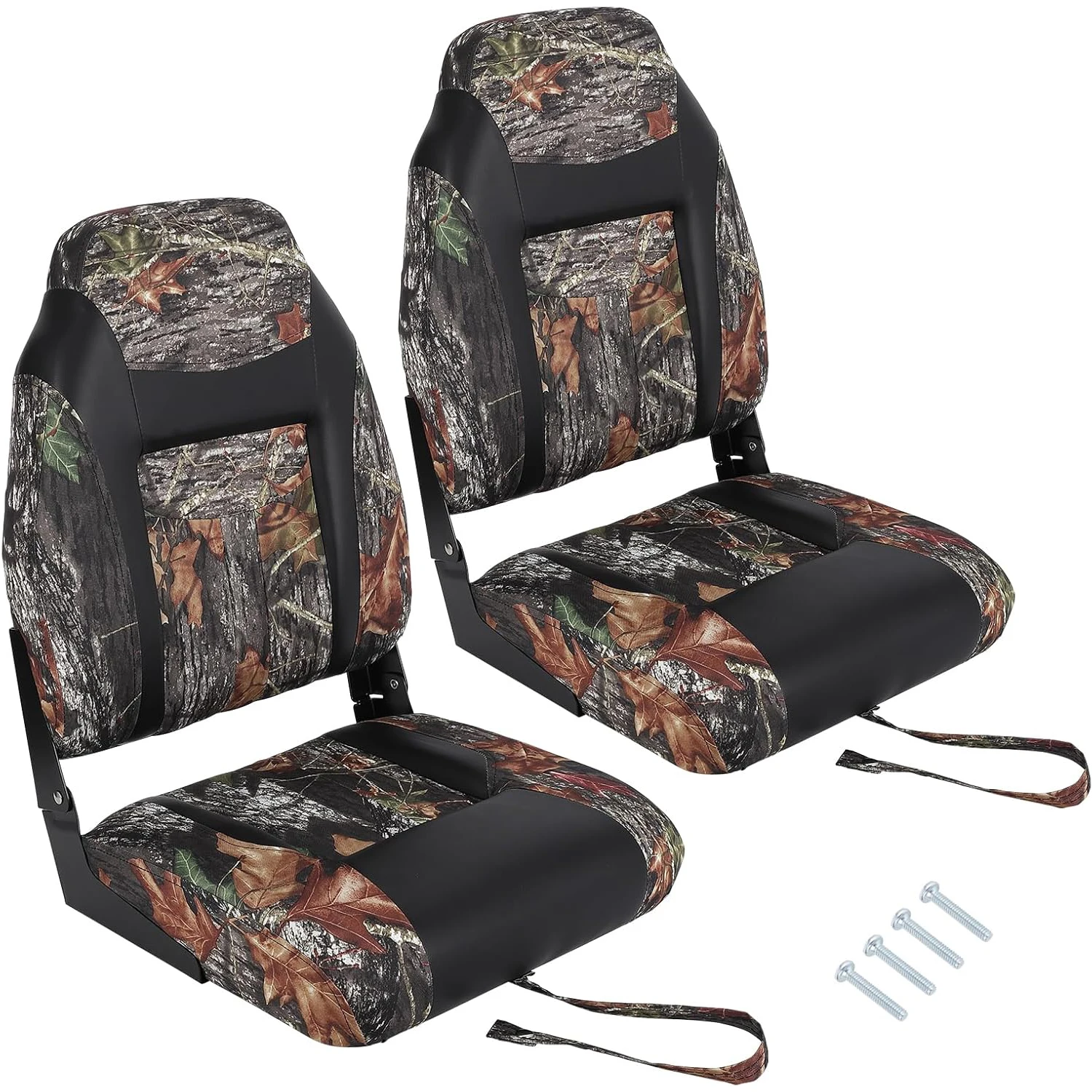 

2 Pack High Back Folding Boat Seats,Thickened Sponge Padding, Waterproof, Folding Marine Chairs for Fishing, Canoe, Speedboat