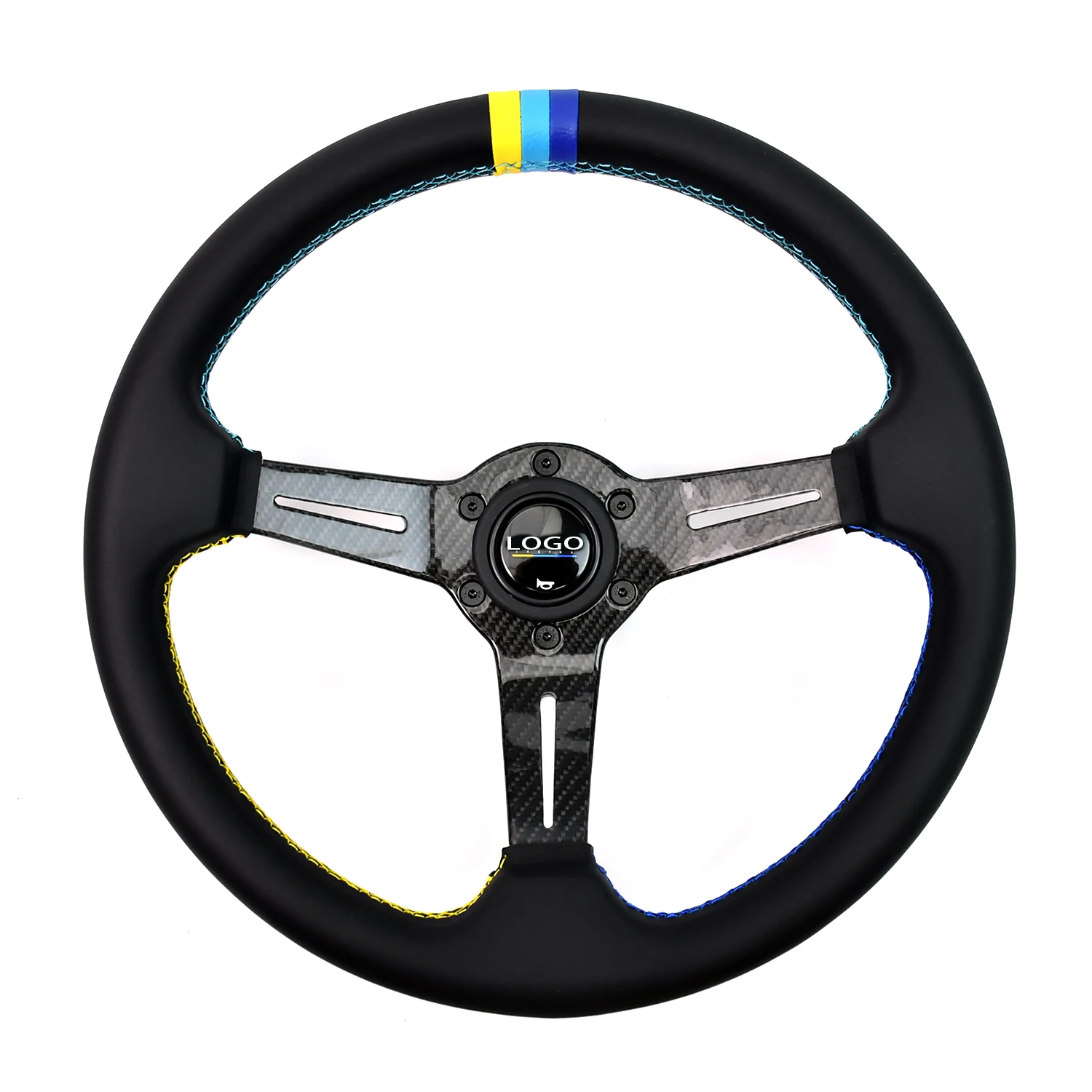 

Universal car steering wheel 350mm microfiber steering wheel with carbon bracket