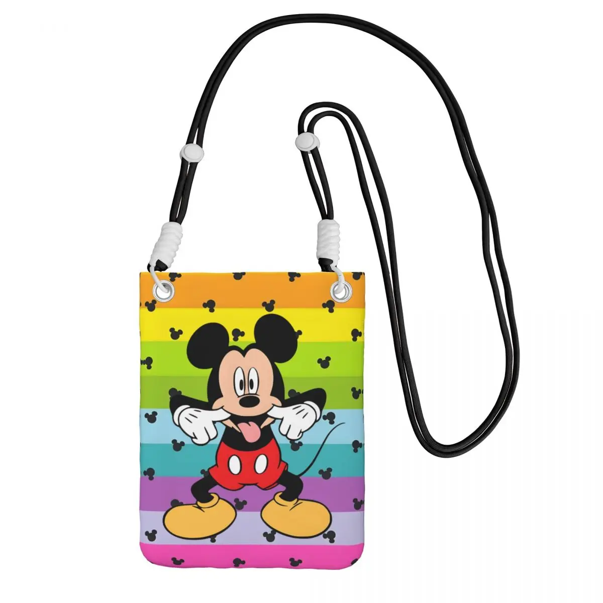

Custom Cool Mickey Mouse Mobile Phone Bag for Running Men Women Cartoons Small Crossbody Purse Smart Phone Wallet With Strap