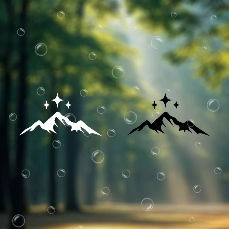 2pcs/set 2D Flat ACOTAR Night Court Mountain Vinyl Sticker, Waterproof UV Resistant, Car Laptop Luggage Decor, Holiday Gift