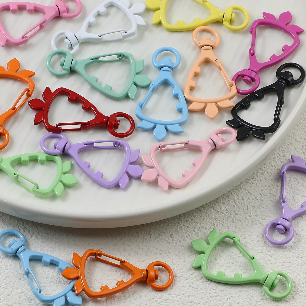 Zinc Alloy Radish-Shaped Clasps Assorted Colors Handmade DIY Jewelry Making Kit Bags Keychains Necklaces Other Accessories
