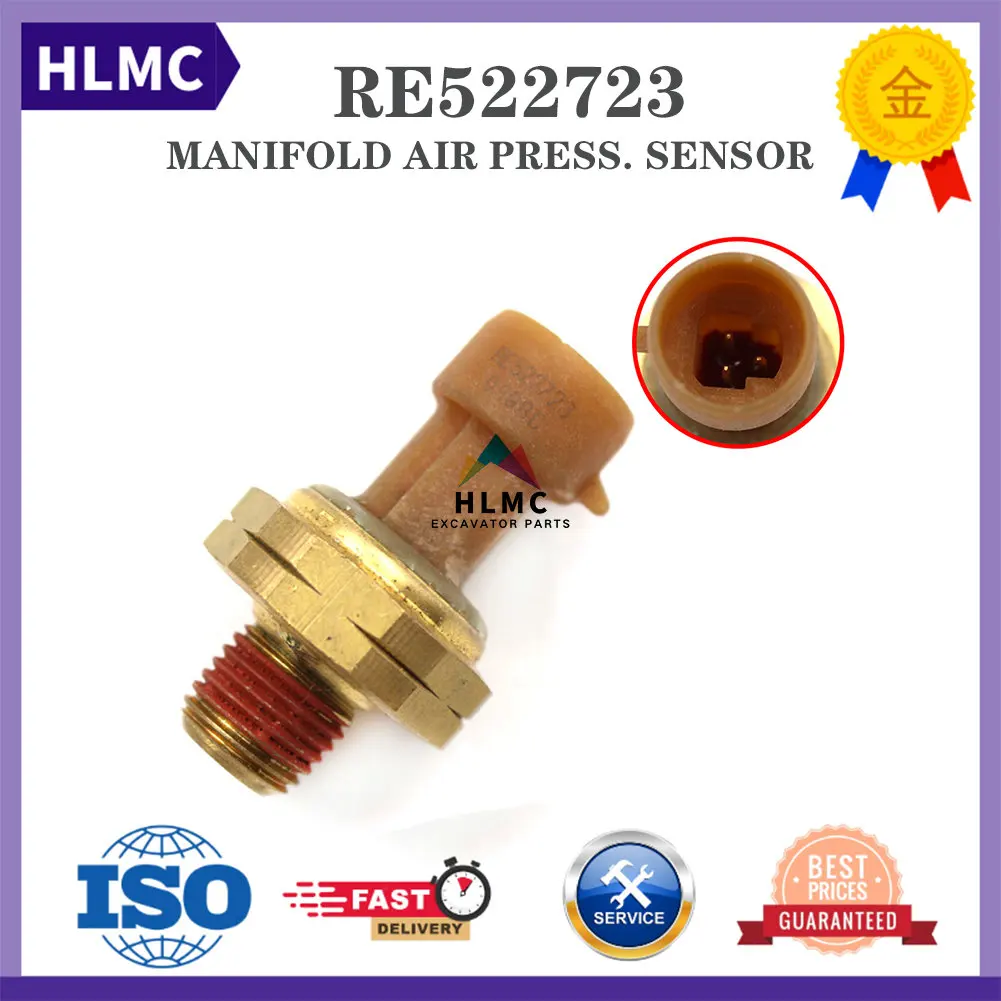 Replacement RE522723 Manifold Air Pressure Sensor for Deere 1200 1400 210G 240DLC 250GLC 270DLC 290GLC 350DLC 350GLC 380GLC