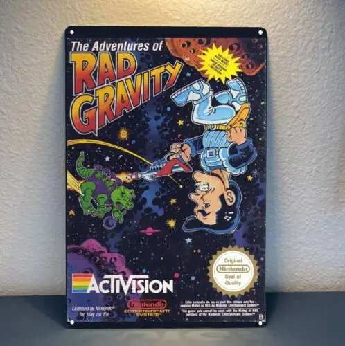 Aventuras de Rad Gravity Nes Video Game - Placa de Metal Decorativa 20x30cm
