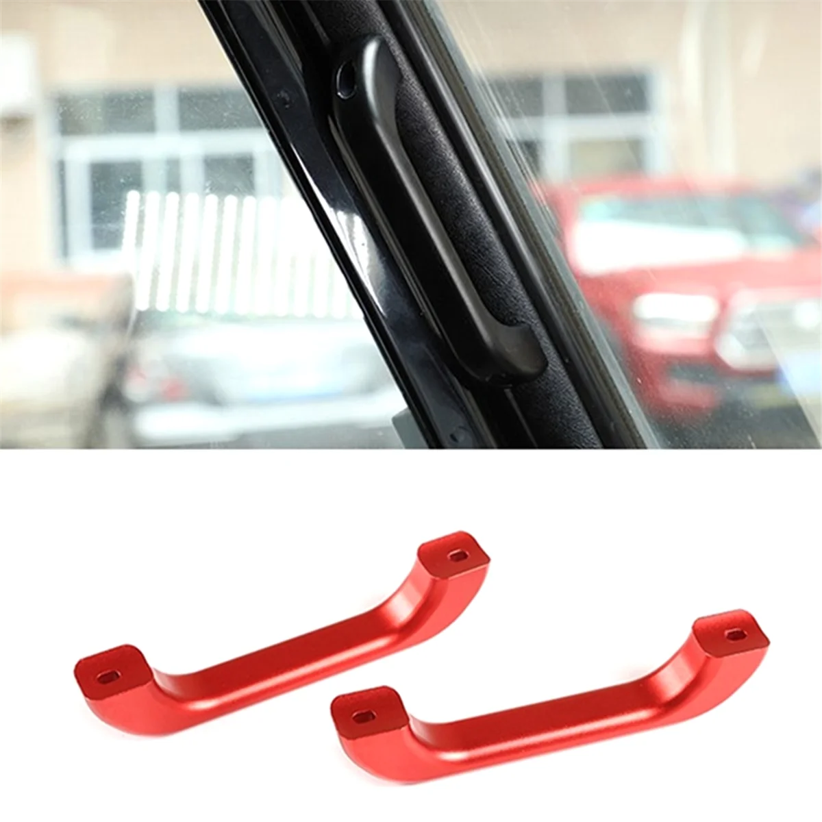 Гениальная 1 пара сплава, автомобильная ручка на передней стойке, внутренняя ручка на дверной стойке для Land Rover Defender 90 110 2004-2018, красный, прочный