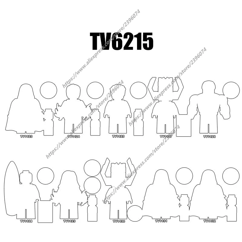 1PCS 피규어 빌딩 블록 시리즈 TV6215 TV1123 TV1124 TV1125 TV1126 TV1127 TV1128 TV1129 TV1130 TV1131 TV1132 선물 장난감