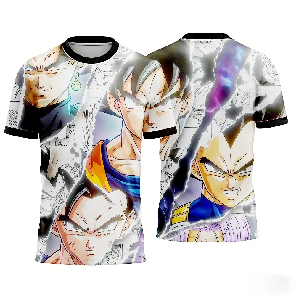 Summer Dragon Ball Sports Fitness Breathable T-shirt Men's 3D Printed Short Sleeve Men's and Women's Casual Loose Sports Shirt