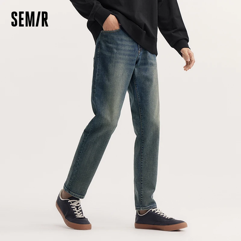 Semir Jeans Men 2024 Autumn New Slimming Small Straight-Leg Long Pants