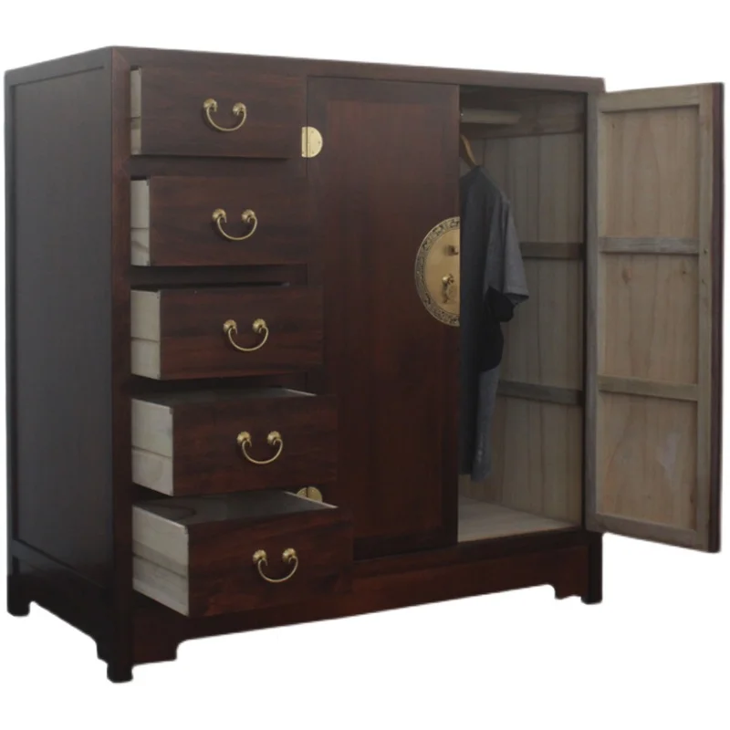 

Chinese style camphor wood small wardrobe bedroom solid wood low cabinet household children's wardrobe small apartment locker