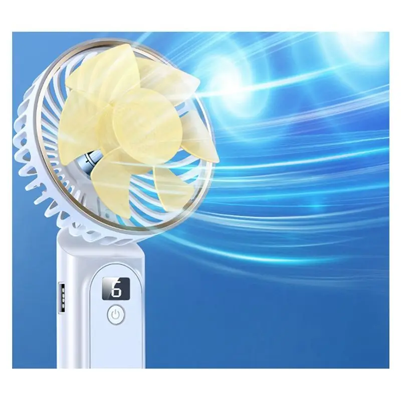 

Эффективный портативный вентилятор, портативный мини-вентилятор емкостью 3600 мАч, 6 регулируемых скоростей, небольшой персональный вентилятор, складной мини-настольный вентилятор синего цвета