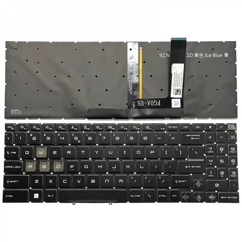 New US keyboard for MSI Cyborg 15 A12VF A12VE A12VEK A13VF(MS-15K1) Blue Backlit