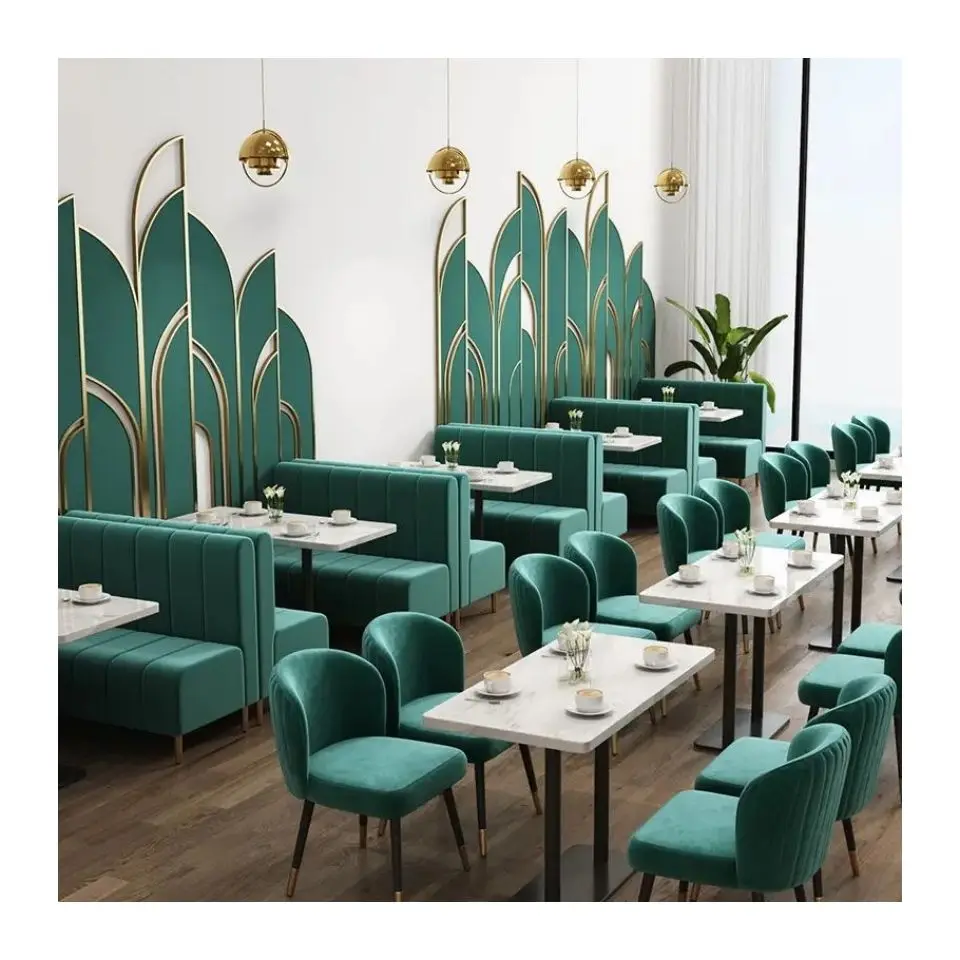 Commercial Use Cafe Furniture Chair Table Pu Booth Seat Sofa Seating Restaurant Sofa Set