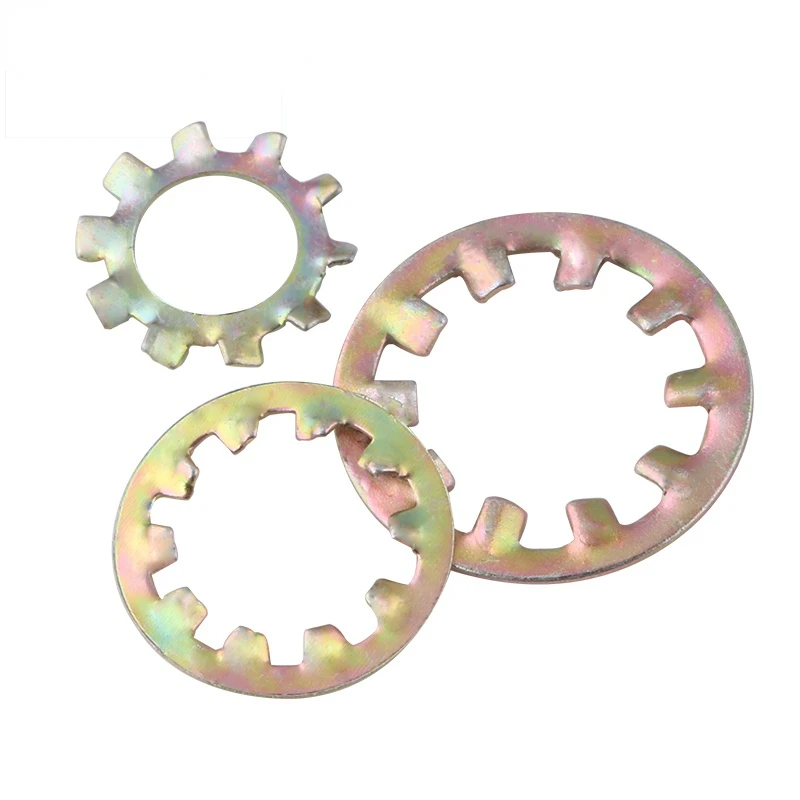 M3/M4/M5/M6/M8/M10/M12 Color Zinc Internal Tooth Washer Lock Washer External Tooth Lock Washer Shockproof Lock Washer