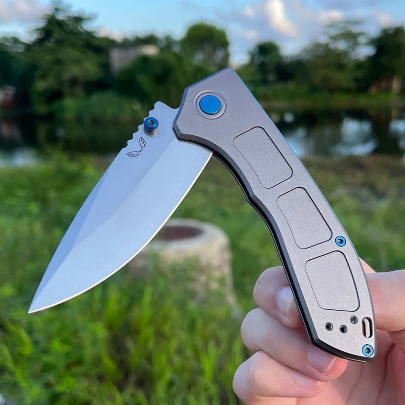 BM 748 EDC Pocket Folding Knife D2 Blade Aluminium Alloy Handle Outdoor High Hardness High Quality Camping Durable Hiking Knife