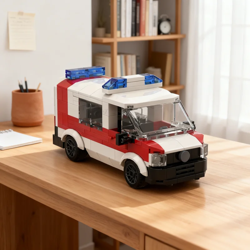 270 деталей MOC Городская больница VW KDO: Конструктор-модель, архитектурная игрушка, идея для творчества, подарки на фестиваль, развивающий конструктор