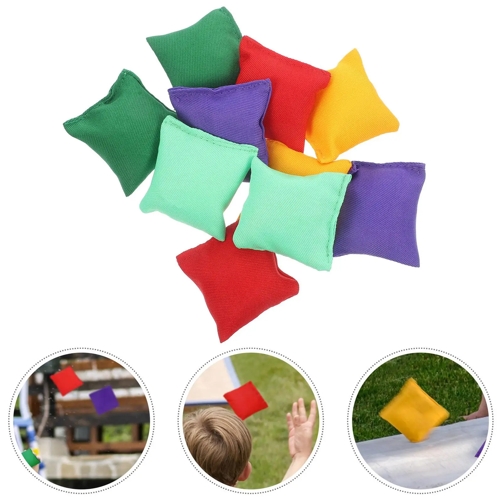 10Pcs Nylon Bean Bags Kids Family Games Bean Bag Bean Bag Game Sets Outdoor Toss Game Supplies Sports Outdoor Play