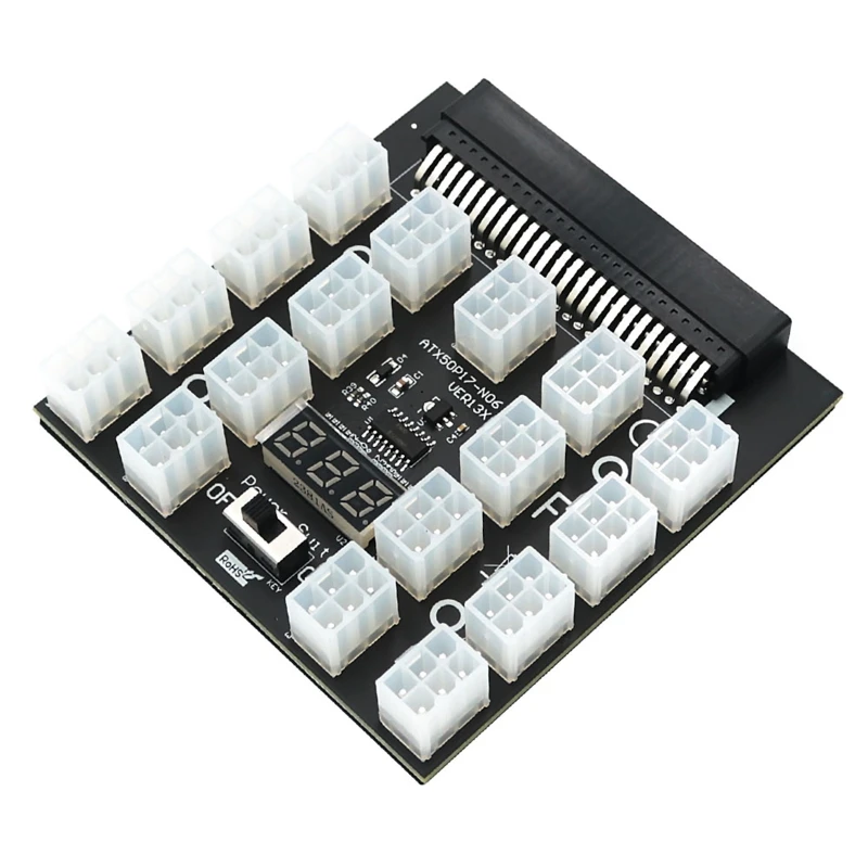 

Коммутационная плата источника питания с 50-контактным разъемом PCIe на 17 6-контактных разъемов, модуль светодиодного дисплея