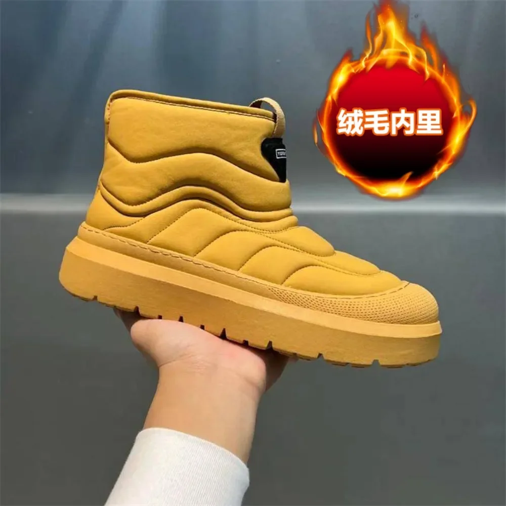 

botines para mujeres 2025 women's thick-soled waterproof boots plus velvet warm cotton shoes short-tube casual sports snow boots