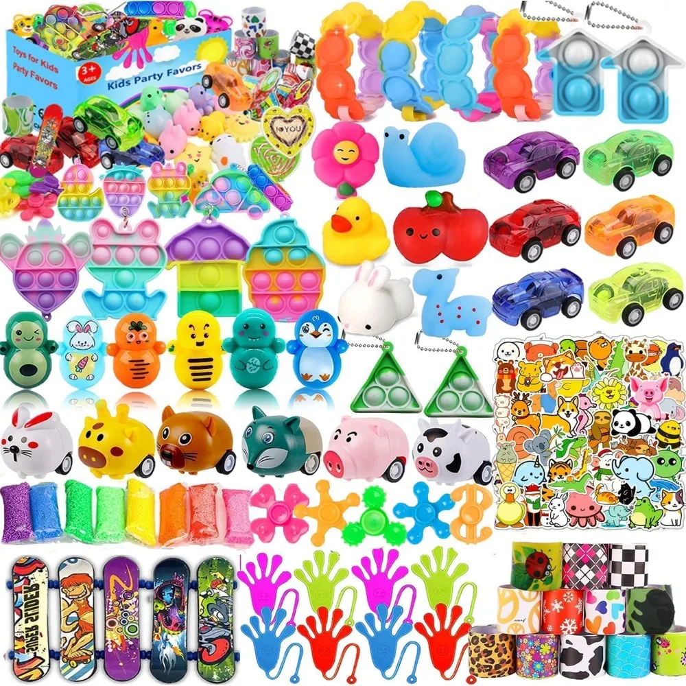 

120 Pcs Party Favors for Kids 4-8-12, Pop Fidget Toys, Treasure Box Toys, Classroom Prizes, Pinata Filler Goodie Bag Stuffers