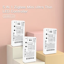 Gledopto 5 In 1 Zigbee 3.0 Smart Home Mini Rgbcct Led Strip Controller Pro Werk Met App Afstandsbediening Alexa google Assistent