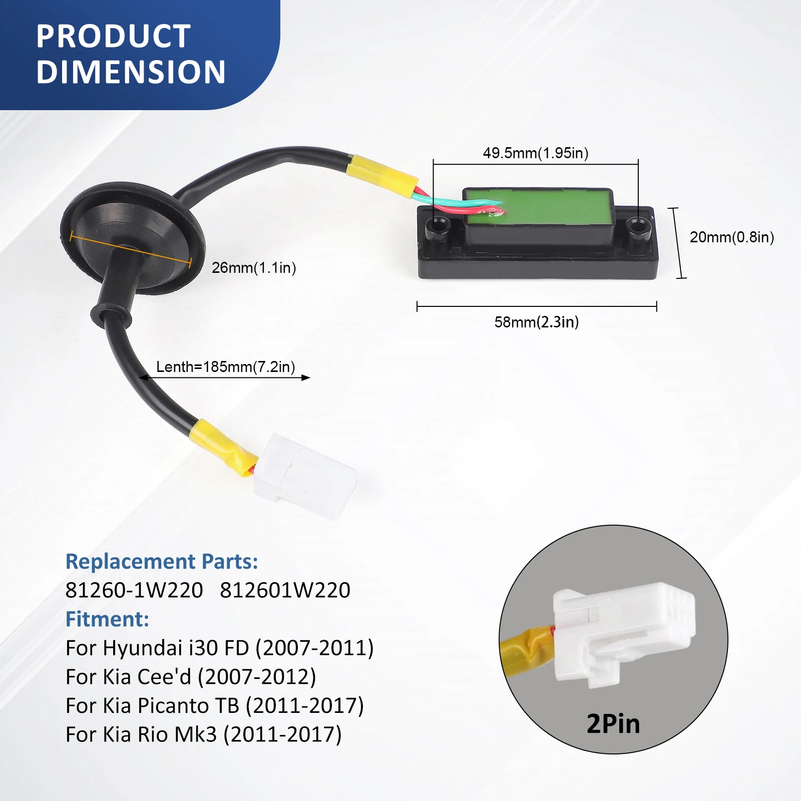 For Kia Picanto Hyundai I30 Car Rear Trunk Lid Lock Boot Release Handle Trunk Switch Tailgate Open Button 81260-1W220 812602L000