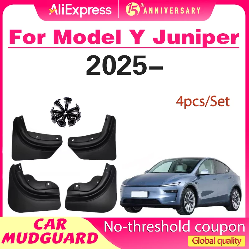 

For Tesla Model Y Juniper 2025+ Car Wheel Mud Flaps Splash Guards MudFlaps Front Rear Fender New Upgrade TPE Mudguards Protector