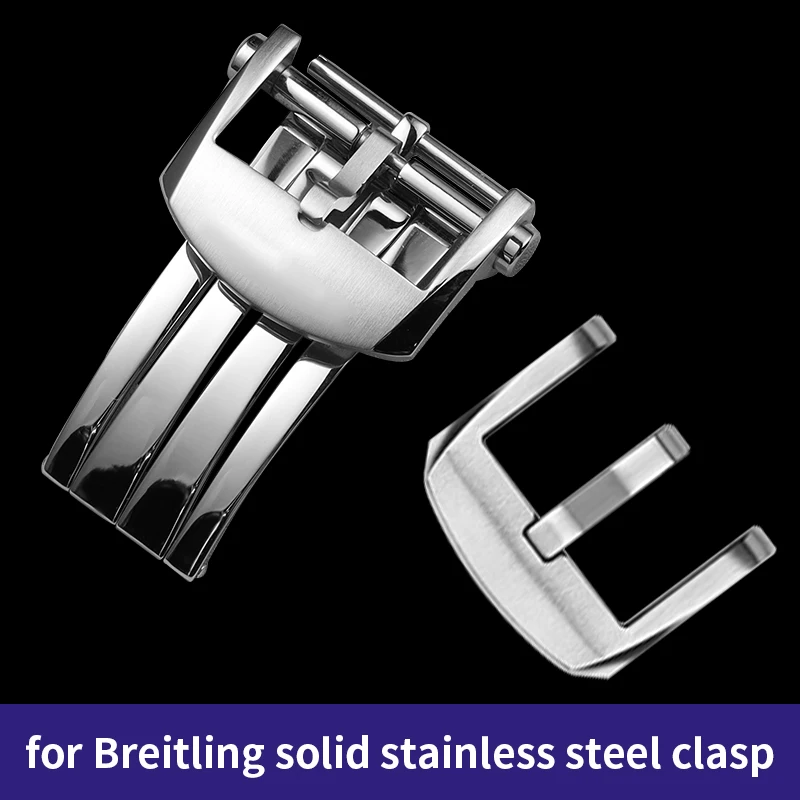 18mm 20mm 22mm Solid Stainless Steel Clasp for Breitling Watch Accessories Replace Silicone Rubber Buckle/Leather Buckle