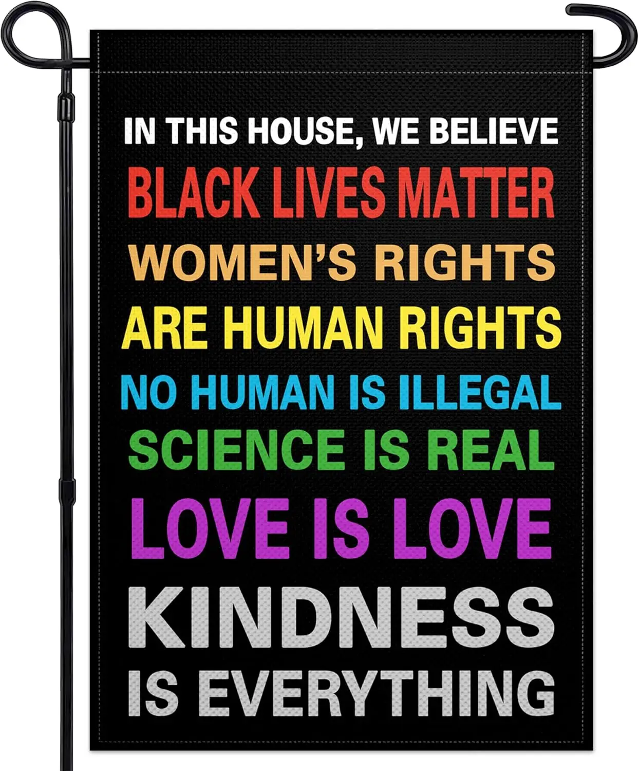 Pride Garden Flags for Outside 12x18 Inch Double Sided In This House We Believe Garden Flag Science Is Real Black Lives Matt zzo