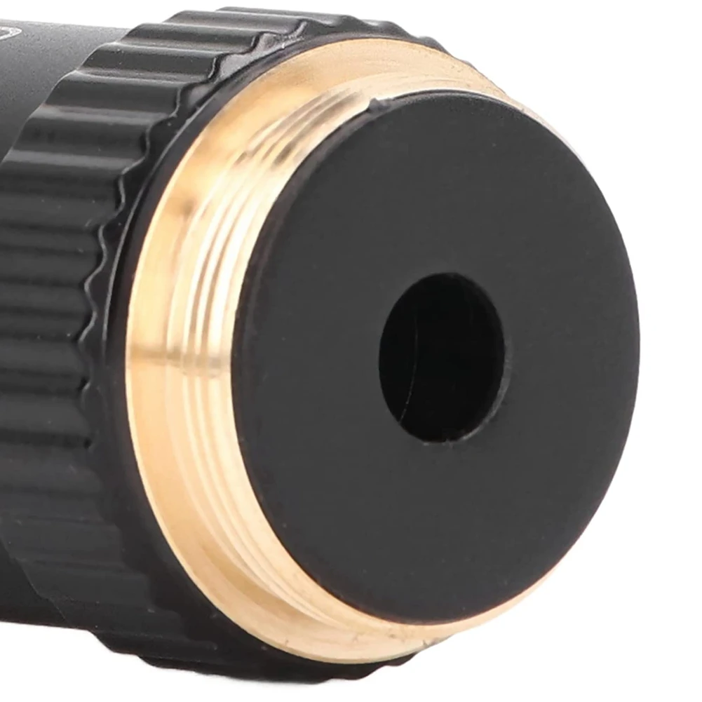 Biological Microscope Lens, 195 Achromatic Black Objective Lens 100X Oil High Power Objective Interface 20.2mm Thread