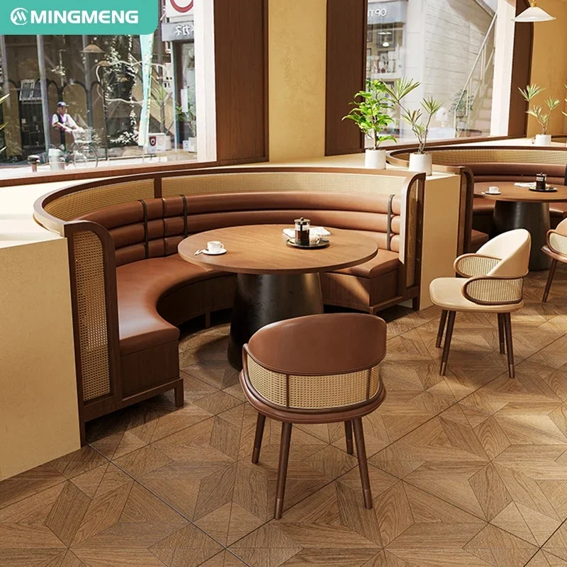 New Design Restaurant Sets Cafe Table and Chairs New Arrivals Restaurant Furniture Double Side Seating Booth