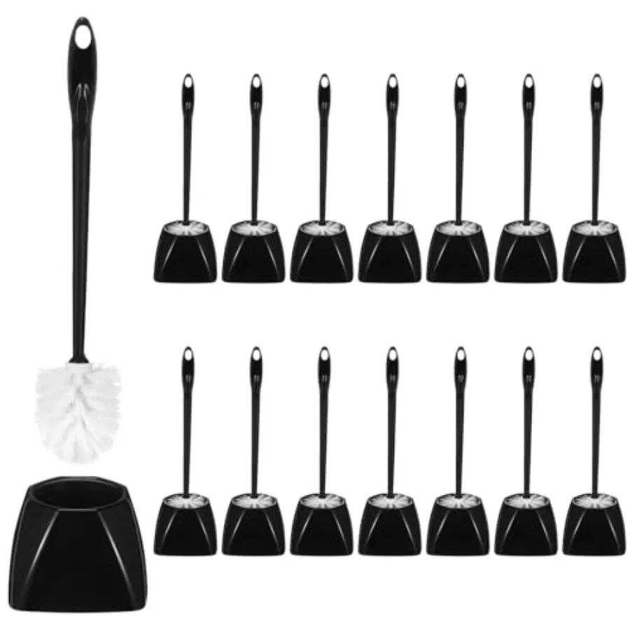 

Набор из 15 предметов: держатель для туалетной щетки и щетка для чистки унитаза 16,14 дюйма с подставкой, пластиковая щетка-скраббер для ванной комнаты с длинной ручкой