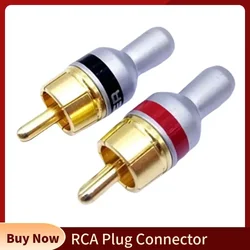 RCA Plug Male Audio Connector Video Jack Copper Gold Plated Speaker Terminal For Soldering AV Cable Consumer Electronics