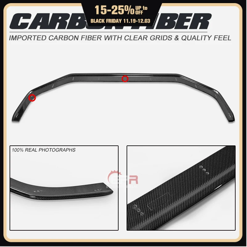 

VRSA1 Style Carbon Fiber Front Splitter Glossy Fibre Bumper Under Kit Trim For Impreza 2018 On WRX STI S4 VAB VAF (Facelifted)