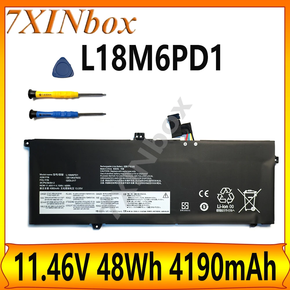 7XINbox L18M6PD1 11.46V 48Wh 4190mAh Laptop Battery for Lenovo ThinkPad X13 X390 X395 L18M6PD2 L18C6PD1 L18D6PD1