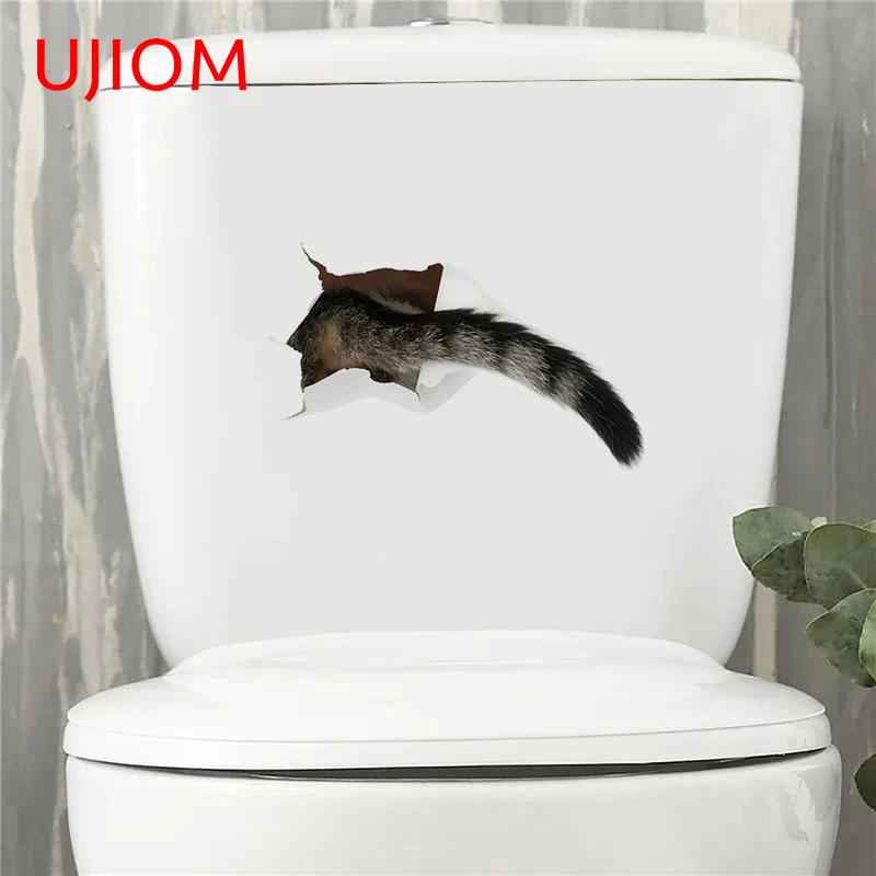 UJIOM 13cm X 7.9cm Animal Tail Cute Tear Wall Stickers Vinyl Waterproof Graphics Kids Room Bedroom Decal Wallpapers Home Decor