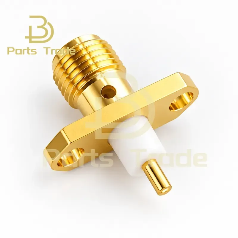 10pcs SMA Female RF Connector 6GHz Gold Plated Panel Mount Flange Jack 12.2mm Hole Spacing for KFD46