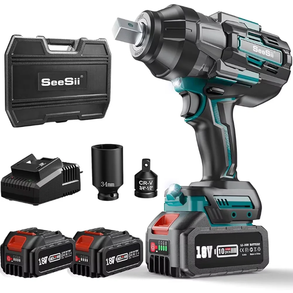 SEESII Impact Wrench 1000Nm Cordless Impact Wrench 1/2