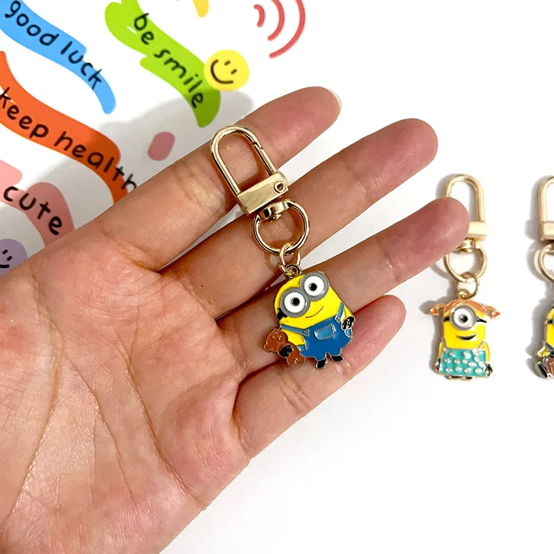 Minions Kevin Bob Anime Keychain Cartoon Keyring Pendant Bag Charm Car Key Holder Accessories Toys Kid Gifts