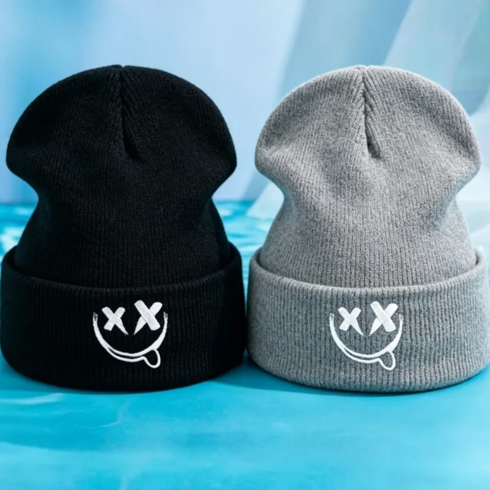 1Pc/2pcs/3pcs Acrylic Embroidered Winter Beanie Cap, Knit Hat for Autumn, Unisex Outdoor Casual Hat, image 10
