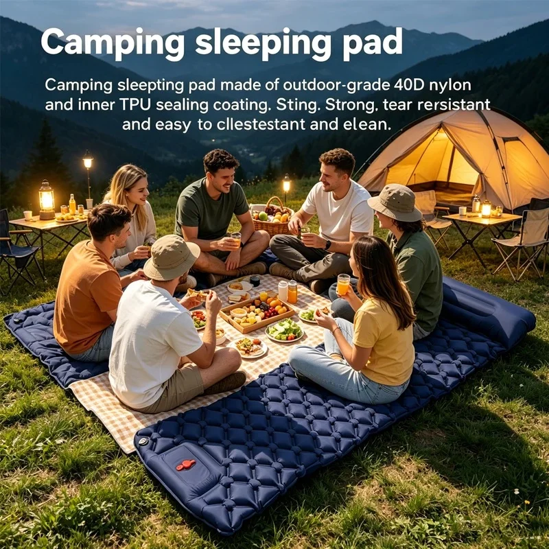 Ultralight Inflatable Camping Sleeping Pad Built-in Pump Air Mattress With Pillow Waterproof Portable Sleeping Mat For Outdoor T image 4