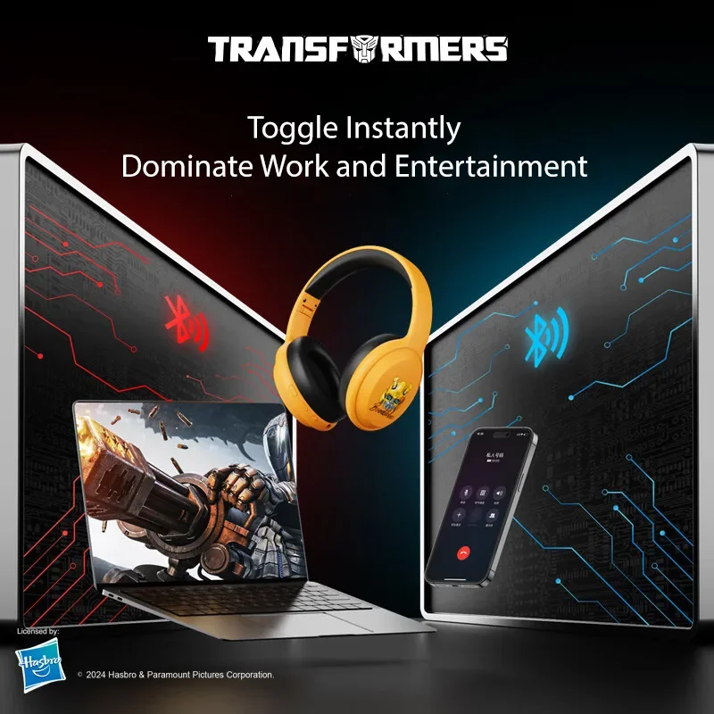 

Наушники TRANSFORMERS TF-G06 Music Earphones Bumblebee Gaming Gamer Headset Bluetooth 5.4 с шумоподавлением и низкой задержкой