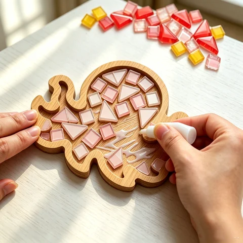 DIY Toys Marine Animal Mosaic Coaster Tropical Fish Starfish Squid Shape Handmade Collage Craft Kit Party Game Christmas Gifts