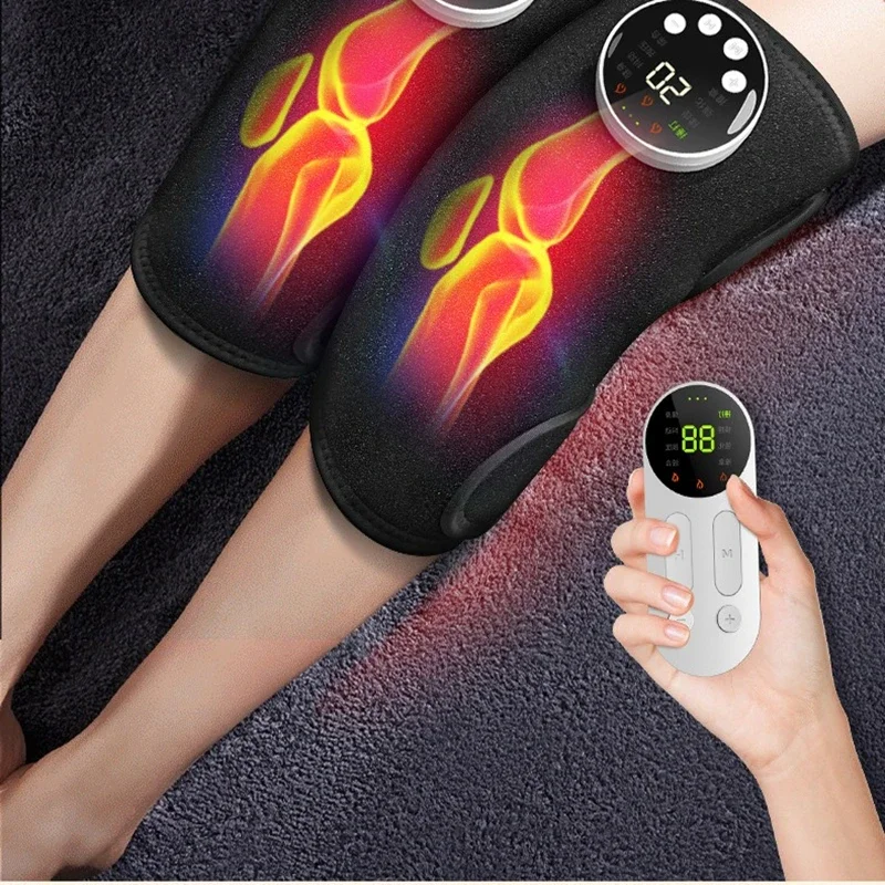Heated Knee Rechargeable Massager Shoulder Support Adjustable Vibration and Heat Modes for Knees Elbows Shoulders Relaxation Leg