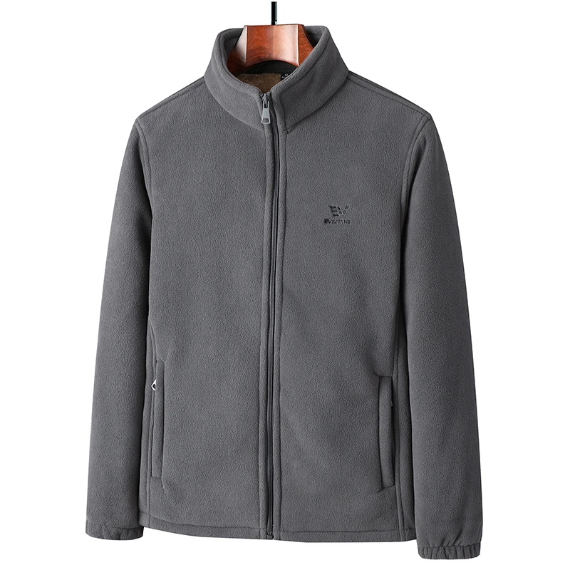 

Lamb Fur Jaet Men's Thiened Stand Collar Autumn Winter Warmth Fce-Lined Sweatirt Dad Clothes Casual Sle Long Sve