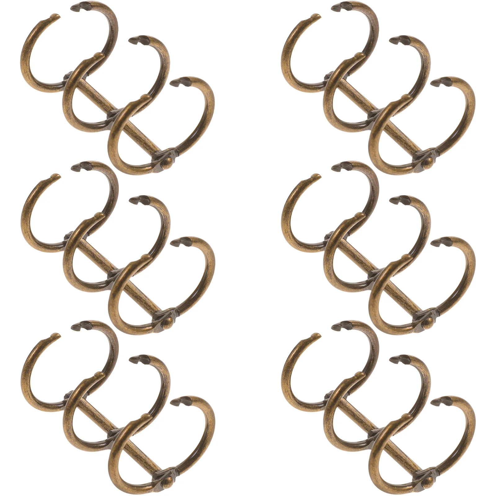 

6pcs Metal Alloy Loose Notepad Clip Loose Leaf Binder Rings Snap Three-hole Book Ring File Notebook Clip