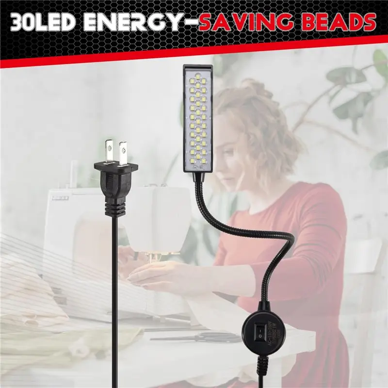 Stock Quantity 30 LED Sewing Machine Light Sewing Lighting For Workbench Lathe Drill Press Flexible Gooseneck Work Lamp