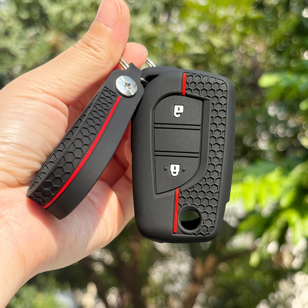Llavero protector para Toyota Camry 70 Aygo X Cross Yaris Prius Verso C-HR Clicker Corolla Rav4 cuchillo tapas de cubierta de llave remota