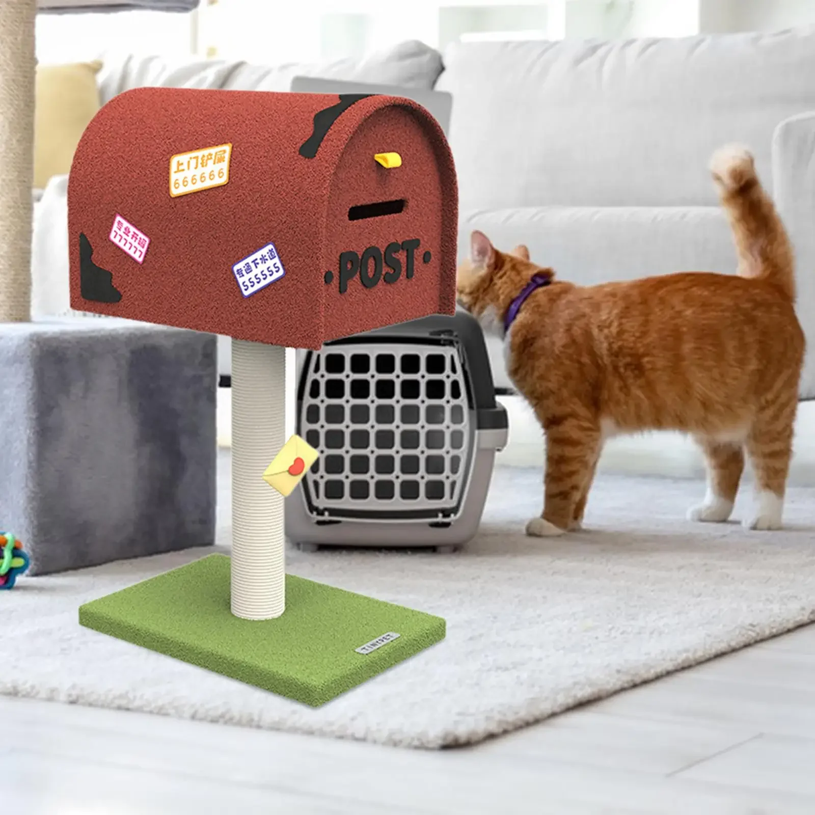 Cat Scratch Post Protect Furniture Stable Multifunctional Mailbox Cat Tree Indoor Cat Playground for Kitty Cats Kittens Playing