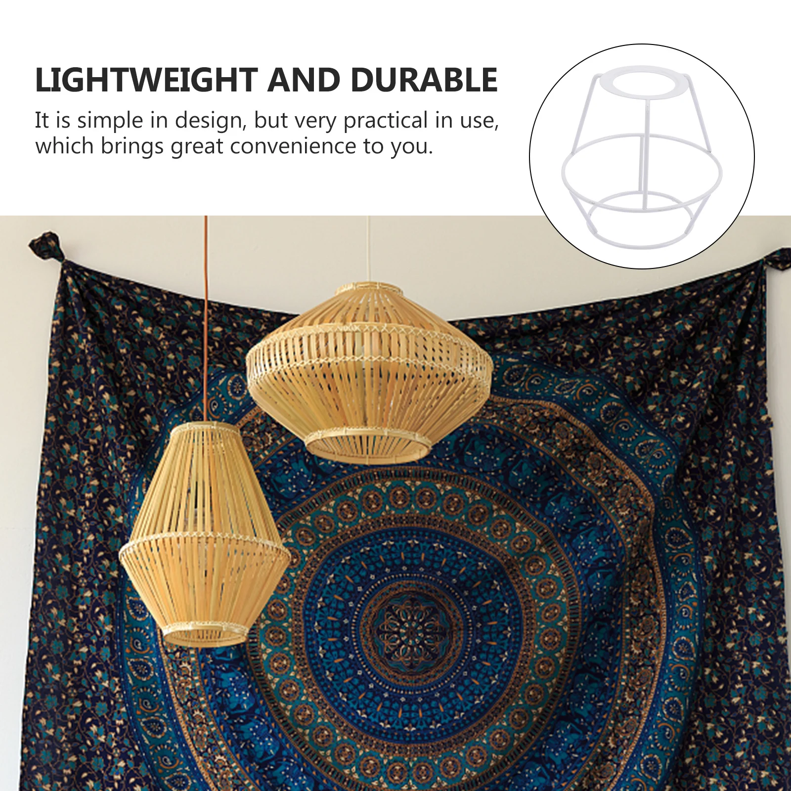 

Woven Shade Frame High Temperature Paint Rust Resistant Solid Iron Welding Diy Lamp Ring Support For Desk Lamp Chandelier