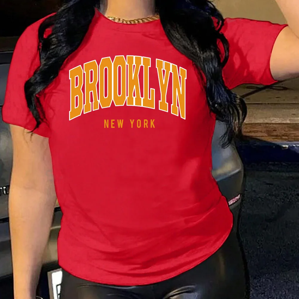 

Женская хлопковая футболка свободного кроя ort Sve round Ne Thin Summer Street Sle, повседневный топ с принтом для молодых взрослых