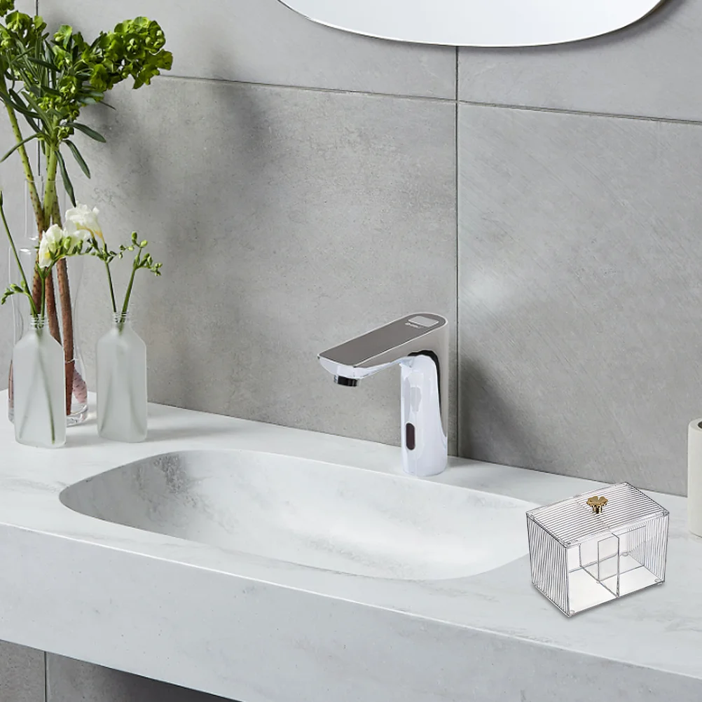 

2pcs Transparent Makeup Organizer Case With Lid Multi-Compartment Storage Box For Cotton Swabs Makeup Pads Brushes Waterproof